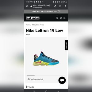 Nike LeBron 19 Low Basketball Shoes. Size 8.5.  Excellent Condition.